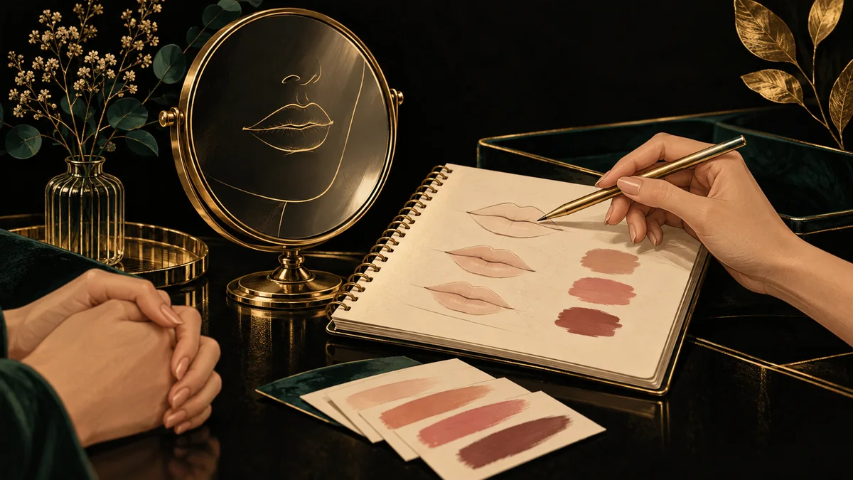 Fragen und ästhetische Orientierung vor Lippen-Permanent-Make-up.